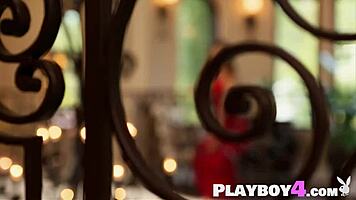 Hot small tits model Roos van Montfort feels passionate during striptease and posing