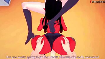 Yo, Meru the Succubus in a hot threesome for 4 mil special! 🔥