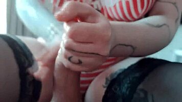 Rough Sex and Wild Handjob with Busty Babe Peachgardens