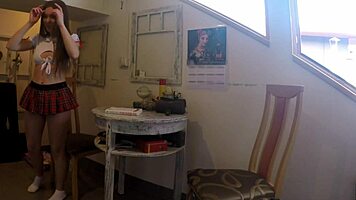 Hot tight pussy erasmus girl anna in a miniskirt no panties