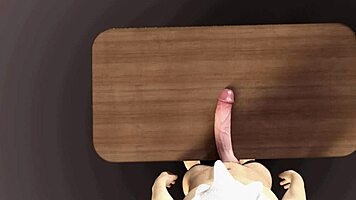Huge White Dick on the Table BWC