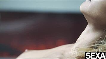 Sexy lesbian blonde squirts hard during oiled orgasm!