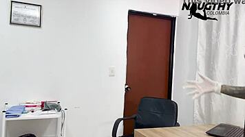 Office Assistant Plays With Toys Waiting For New Patient