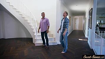 In this fantasy, stepsister rides cowgirl and gets sprayed with cum! 💦