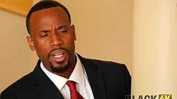 Black4k Guy Ditches Papers to Bang His Cute Boss