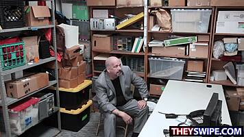 Step Dad Watches As Detective Nails His Teen Daughter With Big Cock In Office