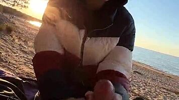 Blowjob on the beach