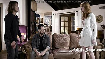 Young Redhead Rides Friend Like Step Mom!