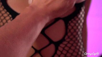 Step sister catches brother jerking off and helps him cum.