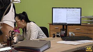 Loan4k: Teen 18+ Sells Pussy to European Boss in Bold Hidden POV Interview.