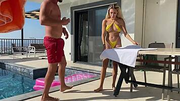 Backstage Amateur Couple Gets Wild with Outdoor Funny Sex by Wet Tight Pussy.