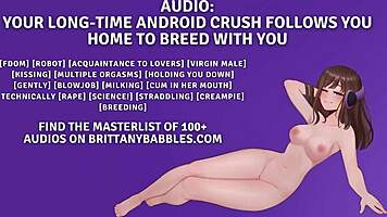 Android crush stalks home for deepthroat and lactating creampie