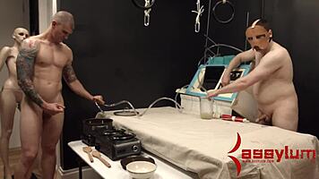 Bondage Slut Drooling During Rough Anal Domination Play