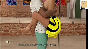 in wvm 104, the head cheerleader zoe gets fucked against a dance pole in this 3d anime porn