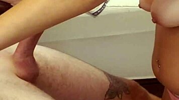 Girlfriend Delivers Amazing Blowjob with Big Tits and Perky Nipples