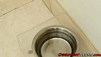 Fetish Teen Submissive Licks Up Cum