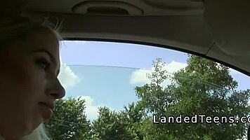 Busty blonde teen 18+, wanna bang a stranger outdoors in POV?