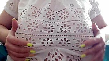 Cute Stepsister Plays With Tits After School