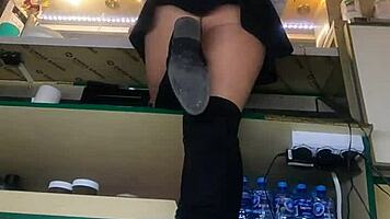 Nataly Shy First Time Ever Flashing At New Job!