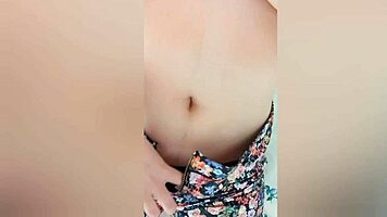 Busty Beauty Excites Big Nipples While Parents Sleep