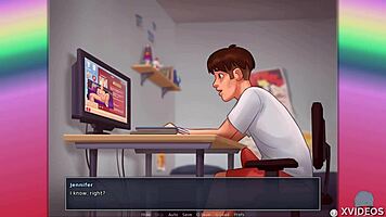 Ride that monster dildo to orgasm in Summertime Saga!