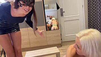 petite blonde does blowjob couple porn casting with real couple pov double bj