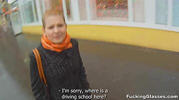 christina teen giving blowjob with glasses 😍