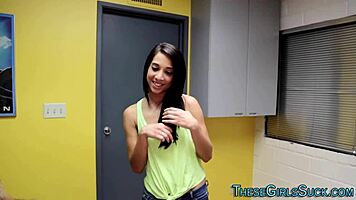 Teen Spits Out Jizz Load!