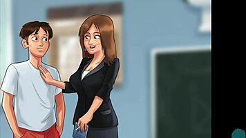 i watch the teen bookworm get a cumshot in the library during summertime saga