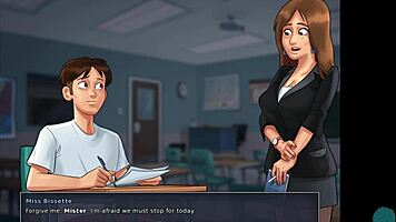 i watch the teen bookworm get a cumshot in the library during summertime saga