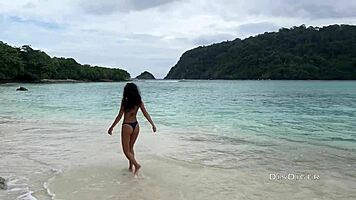 Adventures on the Island with Hot Hotel Sex. Cumshot on Her Face!