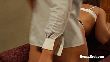 hot natural lesbian slaves getting whipped and trained by their mistress in bondage.