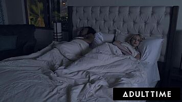 adult time lesbian teen 18+s zerella skies and britt blair rub clits, face sitting scissoring to orgasmic moaning