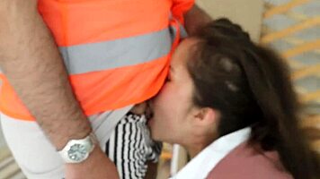 Petite Asian Slut Gives Blowjob and Gets Bent Over for Shaved Pussy Fuck Without Condom Cumshot