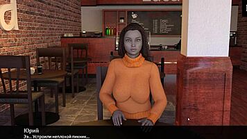 Ebony whore with small tits plays sexy hentai game interview