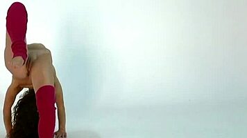 Hot Gymnast Anna Ocean Stretches Naked with Small 18+ Tits and Brunette Charm