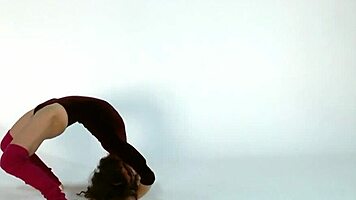 Hot Gymnast Anna Ocean Stretches Naked with Small 18+ Tits and Brunette Charm