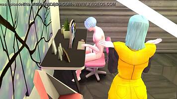 Bulma Mother-In-Law Finds Stepson Masturbating And Teaches Him Sex