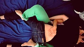 young couple having sex top view big cock big ass pussy monster cock