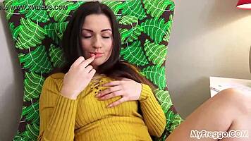 Missy Can't Stop Screwing Her Wet Pregnant Czech Pussy