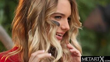 hey sexy blonde, wanna strip that football kit and rub your tight clit to climax?