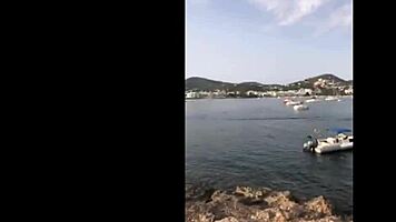 Teasing teen on spring break in bikini