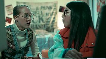 i'm a busty babe ganged by two horny teen lesbos