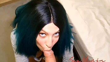 Hiding in closet prank on step-sister turns into masturbation watch