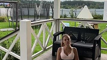 stretching session turns into sexy morning fun with cute teen 18+ babe next door