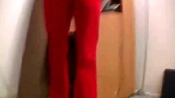 Excited petite babe capri strips, rips clothes, and gives pov handjob