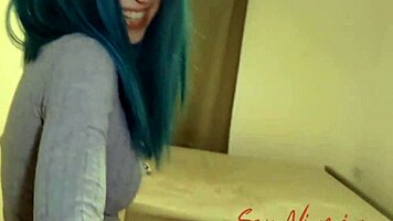 Hiding in closet prank on step-sister turns into masturbation watch