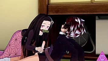 Tanjiro and Nezuko in Intimate Hentai Encounter