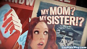 Bigtitted Beauty Licks Petite Pussy in Lesbian Oral Scene.