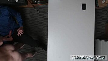 Hairy Brunette Teen Sucks Old Man's Cock In Uniform